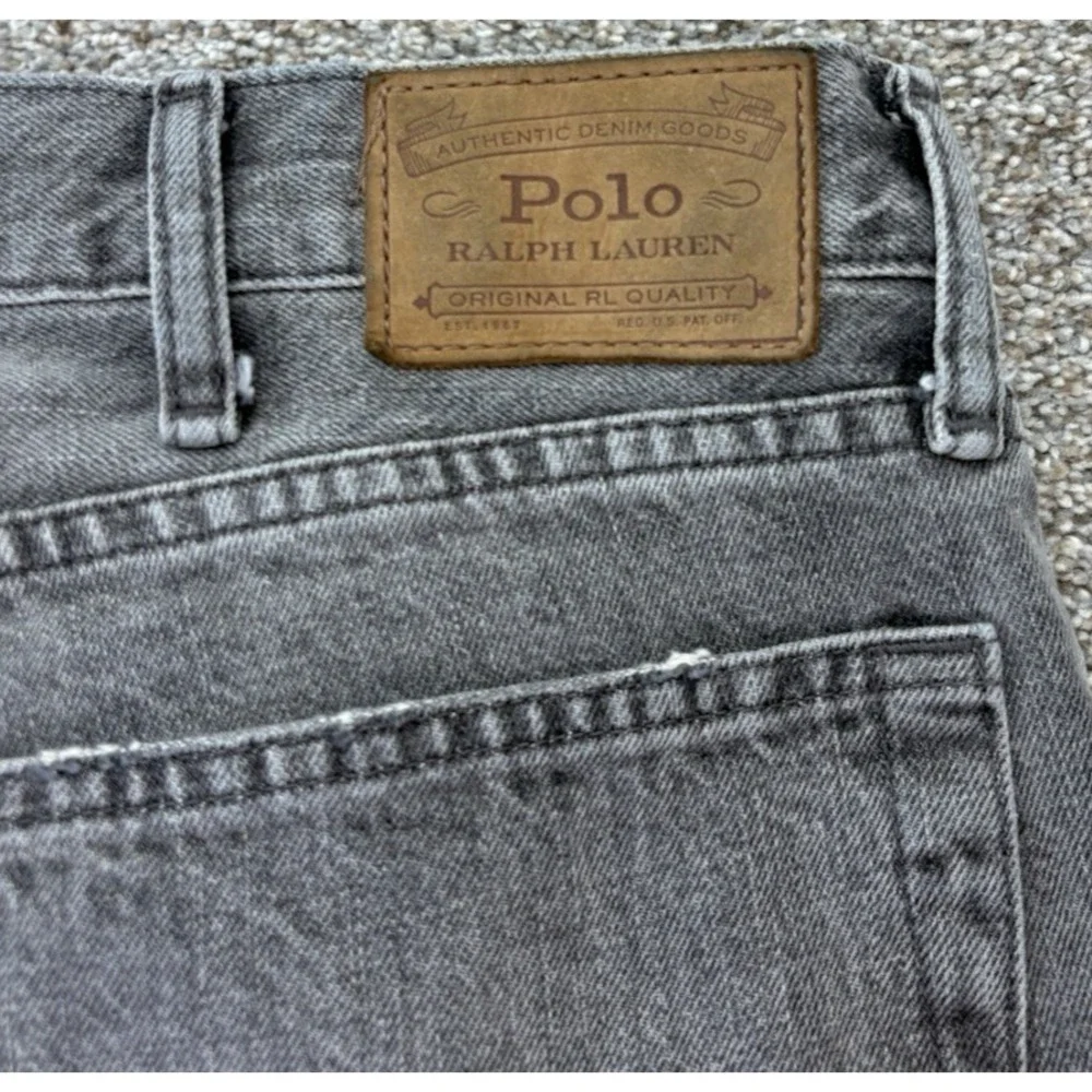 Polo Ralph Lauren Brennan Repaired Sullivan Slim Jeans Mens 40x30 Gray Rope Dyed